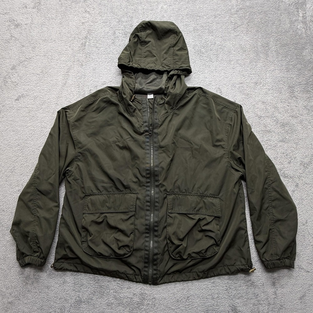 Old Navy Active Jacket Women Large Green Hooded Full Zip Windbreaker Lightweight
